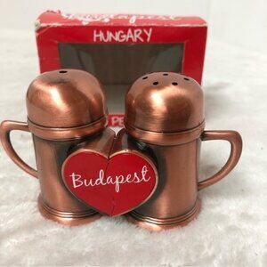 Hungary Budapest Copper Magnetic Salt & Pepper Shakers